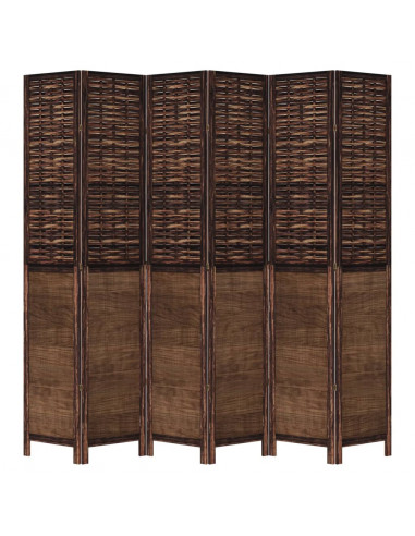 Divisorio Ambienti 6 Pannelli Marrone Scuro Massello Paulownia