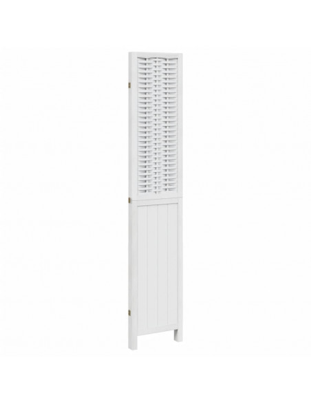 Divisorio Ambienti 3Pannelli Bianco Legno Massello di Paulownia