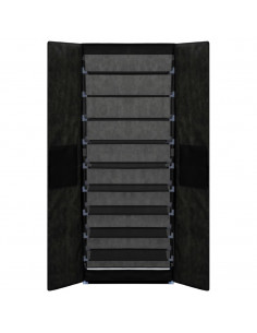 Scarpiera Nera 60x30x166 cm in Tessuto