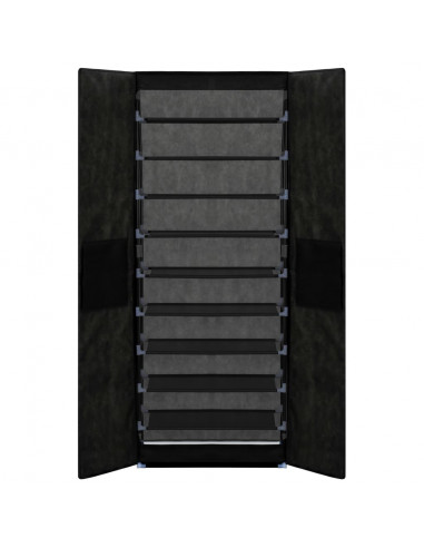 Scarpiera Nera 60x30x166 cm in Tessuto
