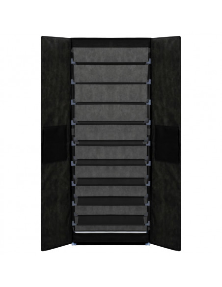 Scarpiera Nera 60x30x166 cm in Tessuto