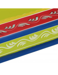 Tavolino Salotto Verde Dipinto a Mano Legno Massello di Mango