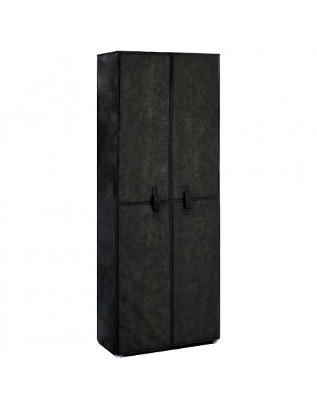 Scarpiera Nera 60x30x166 cm in Tessuto