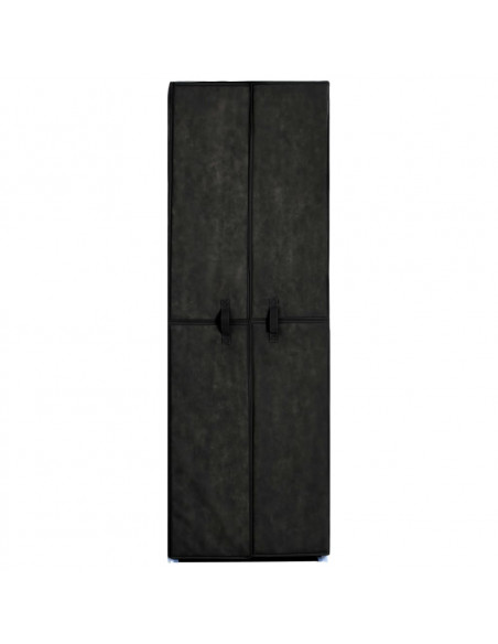Scarpiera Nera 60x30x166 cm in Tessuto