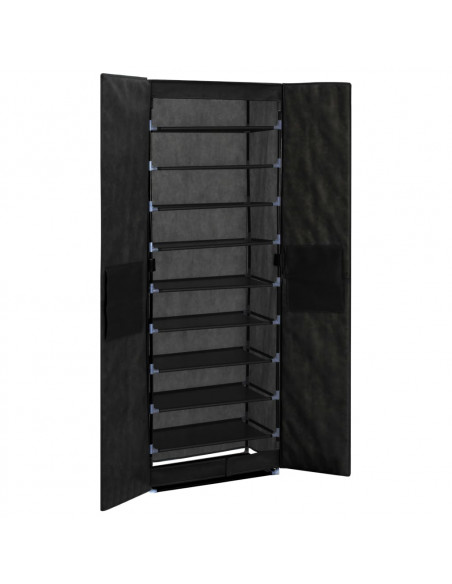 Scarpiera Nera 60x30x166 cm in Tessuto