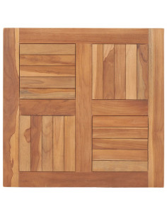 Piano del Tavolo in Legno Massello di Teak 60x60x2,5 cm