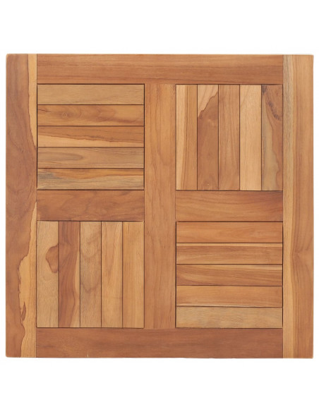 Piano del Tavolo in Legno Massello di Teak 60x60x2,5 cm