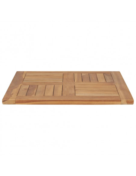Piano del Tavolo in Legno Massello di Teak 60x60x2,5 cm