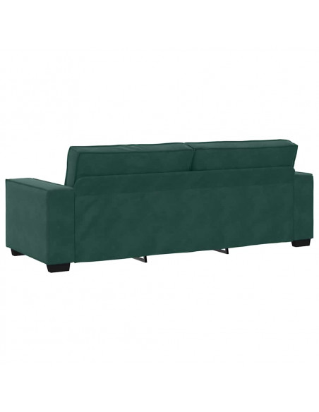 Set di Divani 3 pz con Cuscini Verde scuro in Velluto