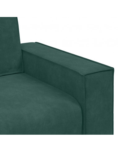 Set di Divani 3 pz con Cuscini Verde scuro in Velluto