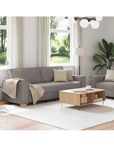 Set di Divani 2 pz con Cuscini Tortora in Tessuto