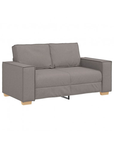 Set di Divani 2 pz con Cuscini Tortora in Tessuto