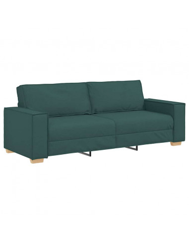 Set di Divani 2 pz con Cuscini Verde scuro in Tessuto