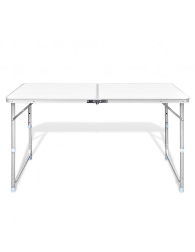 Tavolo da Campeggio Pieghevole Alluminio Altezza Regolabile 120 x 60cm