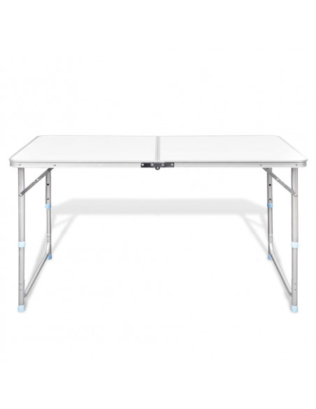 Tavolo da Campeggio Pieghevole Alluminio Altezza Regolabile 120 x 60cm