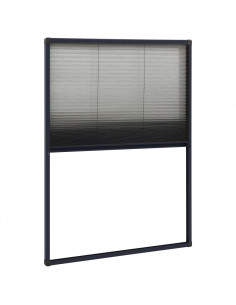Zanzariera Plissettata Finestre Alluminio Antracite 80x120 cm