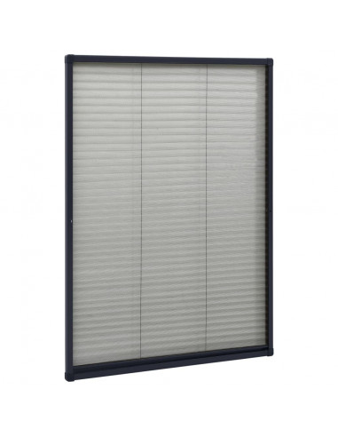Zanzariera Plissettata Finestre Alluminio Antracite 80x120 cm