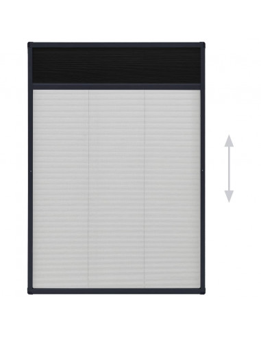 Zanzariera Plissettata Finestre Alluminio Antracite 80x120 cm