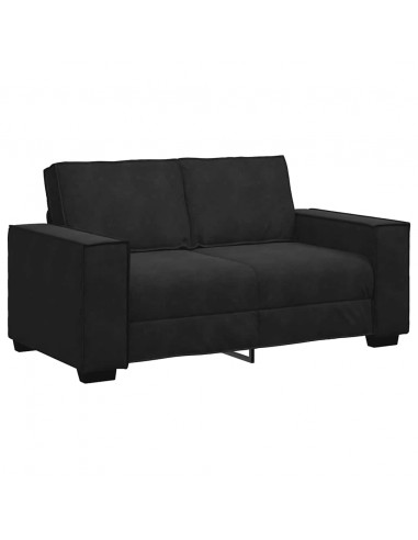 Set di Divani 2 pz con Cuscini Nero in Velluto