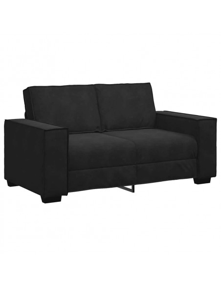 Set di Divani 2 pz con Cuscini Nero in Velluto