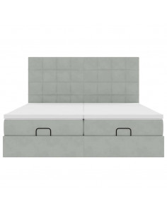 Struttura Letto Pouf con Materassi 200x200 cm Velluto 2