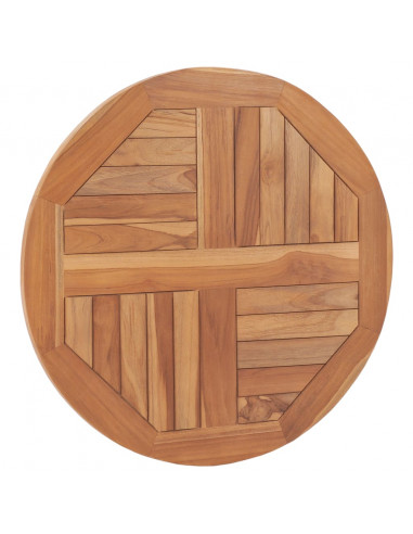 Piano Tavolo in Legno Massello di Teak Rotondo 2,5 cm 60 cm