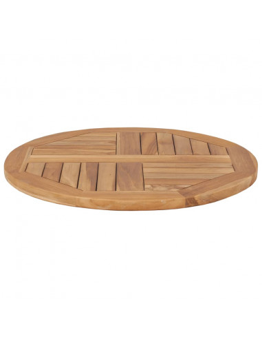 Piano Tavolo in Legno Massello di Teak Rotondo 2,5 cm 60 cm