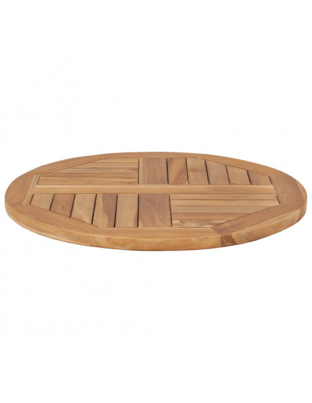 Piano Tavolo in Legno Massello di Teak Rotondo 2,5 cm 60 cm