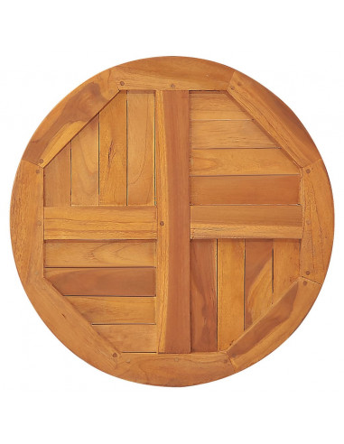 Piano Tavolo in Legno Massello di Teak Rotondo 2,5 cm 60 cm