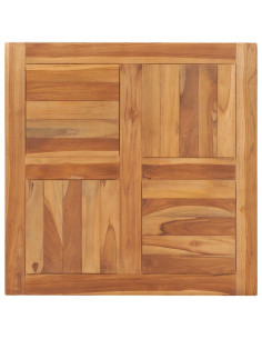 Piano del Tavolo in Legno Massello di Teak 70x70x2,5 cm