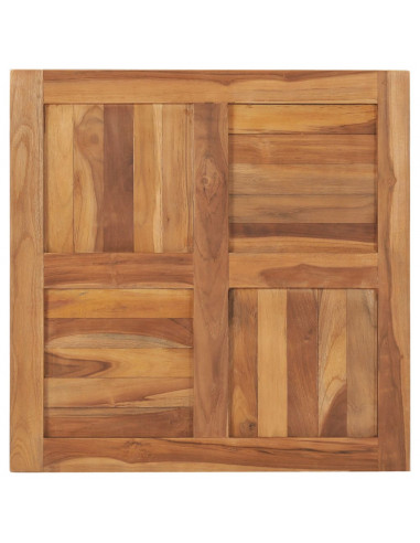Piano del Tavolo in Legno Massello di Teak 70x70x2,5 cm