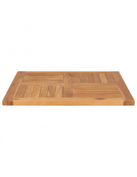 Piano del Tavolo in Legno Massello di Teak 70x70x2,5 cm