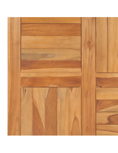 Piano del Tavolo in Legno Massello di Teak 70x70x2,5 cm