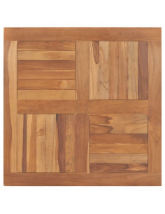 Piano del Tavolo Legno Massello di Teak Quadrato 80x80x2,5 cm