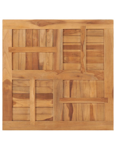 Piano del Tavolo Legno Massello di Teak Quadrato 80x80x2,5 cm