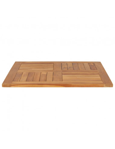 Piano del Tavolo Legno Massello di Teak Quadrato 80x80x2,5 cm