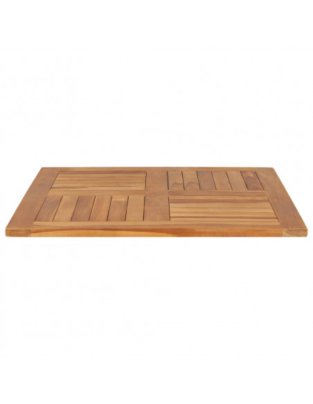 Piano del Tavolo Legno Massello di Teak Quadrato 80x80x2,5 cm