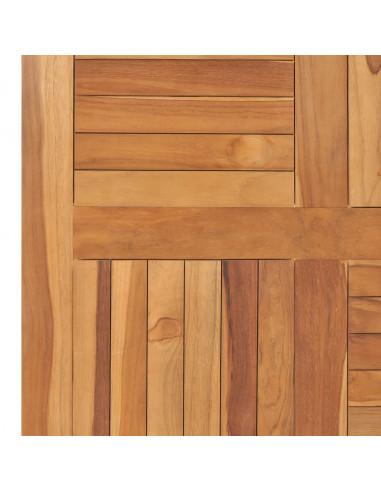 Piano del Tavolo Legno Massello di Teak Quadrato 80x80x2,5 cm