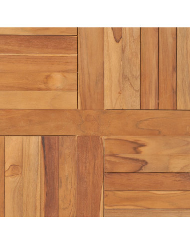 Piano del Tavolo Legno Massello di Teak Quadrato 80x80x2,5 cm