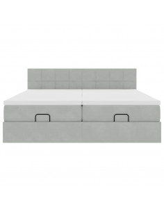 Struttura Letto Pouf con Materassi 200x200 cm Velluto 2