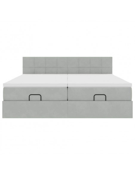 Struttura Letto Pouf con Materassi 200x200 cm Velluto