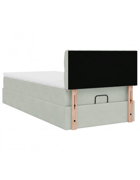 Struttura Letto Pouf con Materasso 100x200 cm Velluto