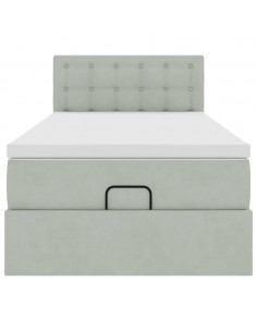 Struttura Letto Pouf con Materasso 100x200 cm Velluto 2