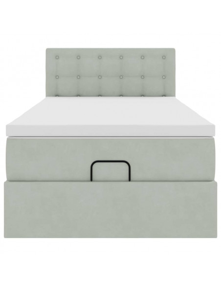 Struttura Letto Pouf con Materasso 100x200 cm Velluto