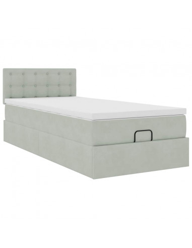 Struttura Letto Pouf con Materasso 100x200 cm Velluto