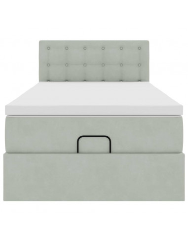 Struttura Letto Pouf con Materasso 100x200 cm Velluto