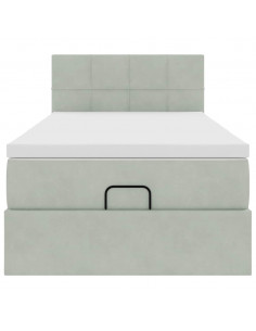 Struttura Letto Pouf con Materasso 100x200 cm Velluto 2