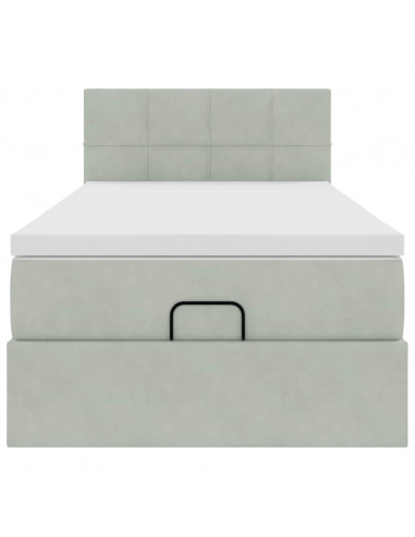 Struttura Letto Pouf con Materasso 100x200 cm Velluto