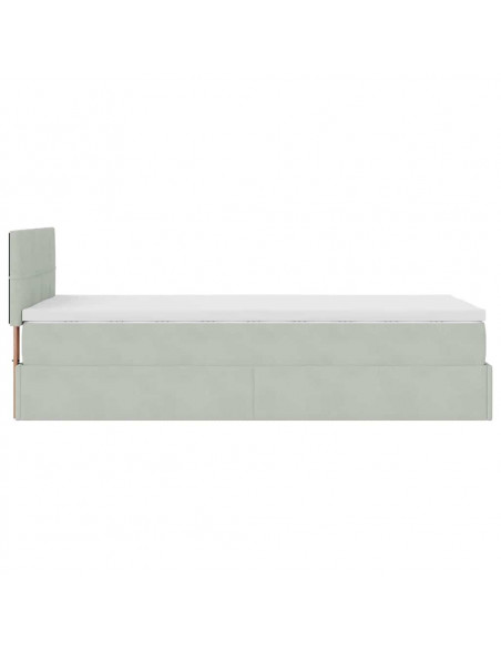 Struttura Letto Pouf con Materasso 100x200 cm Velluto