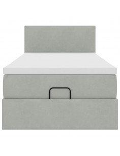 Struttura Letto Pouf con Materasso 100x200 cm Velluto 2